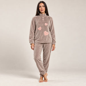 Pigiama donna collo alto in coral Biancaluna 26D93023