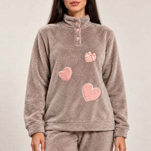 Pigiama donna collo alto in coral Biancaluna 26D93023