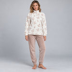 Pigiama donna collo alto in coral floreale Biancaluna 26D93029