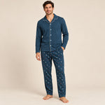 Pigiama uomo maglia aperta caldo cotone Biancaluna 26U00014