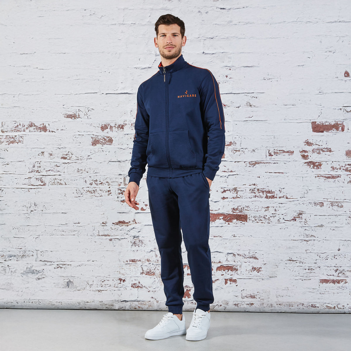 Tuta uomo in cotone leggermente felpato giacca con zip Navigare 28508