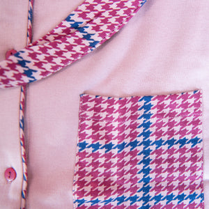 Pigiama donna caldo cotone a giacca rosa Biancaluna D3010
