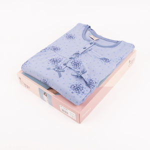 Camicia da notte caldo cotone conformata curvy celeste Cippi 3124