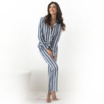 Pigiama donna Jadea 3129 gessato jeans 100% cotone
