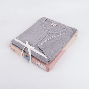Abitino camicia da notte Cippi 3133 caldo cotone grigio melange