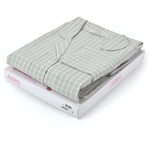 Pigiama donna Jadea 3143 aperto 100% cotone fantasia quadri grigio