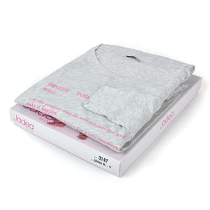 Pigiama donna Jadea 3147 cotone grigio melange