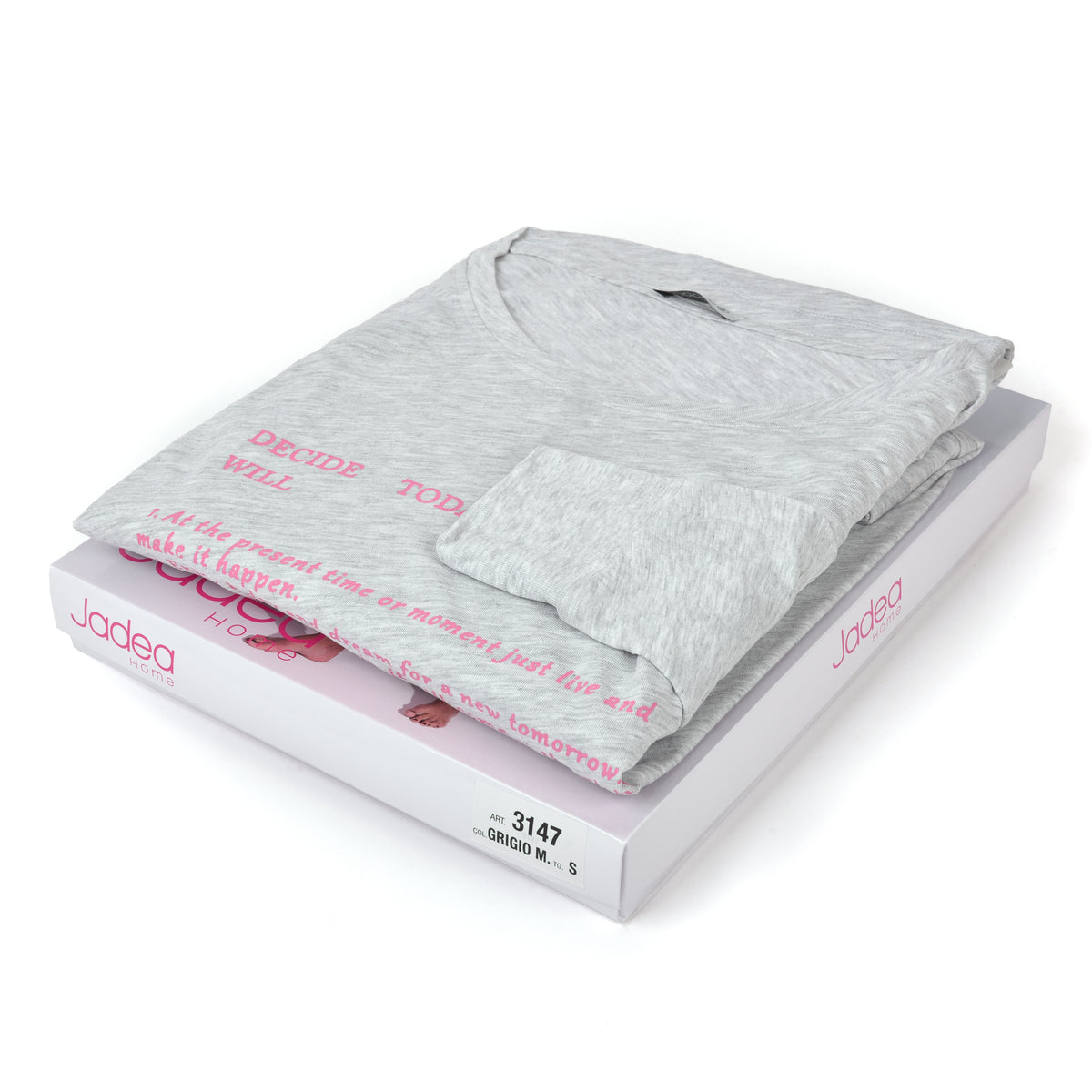 Pigiama donna Jadea 3147 cotone grigio melange