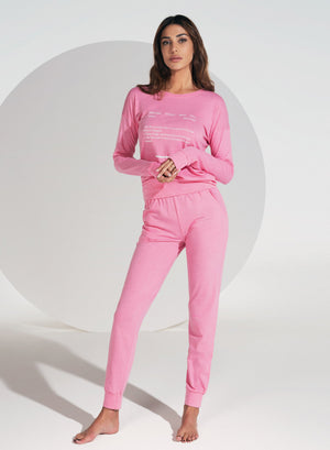 Pigiama donna Jadea 3147 100% cotone rosa 
