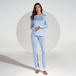 Pigiama donna Jadea 3151 cotone modal 100% celeste sky