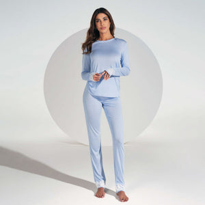 Pigiama donna Jadea 3151 cotone modal 100% celeste sky