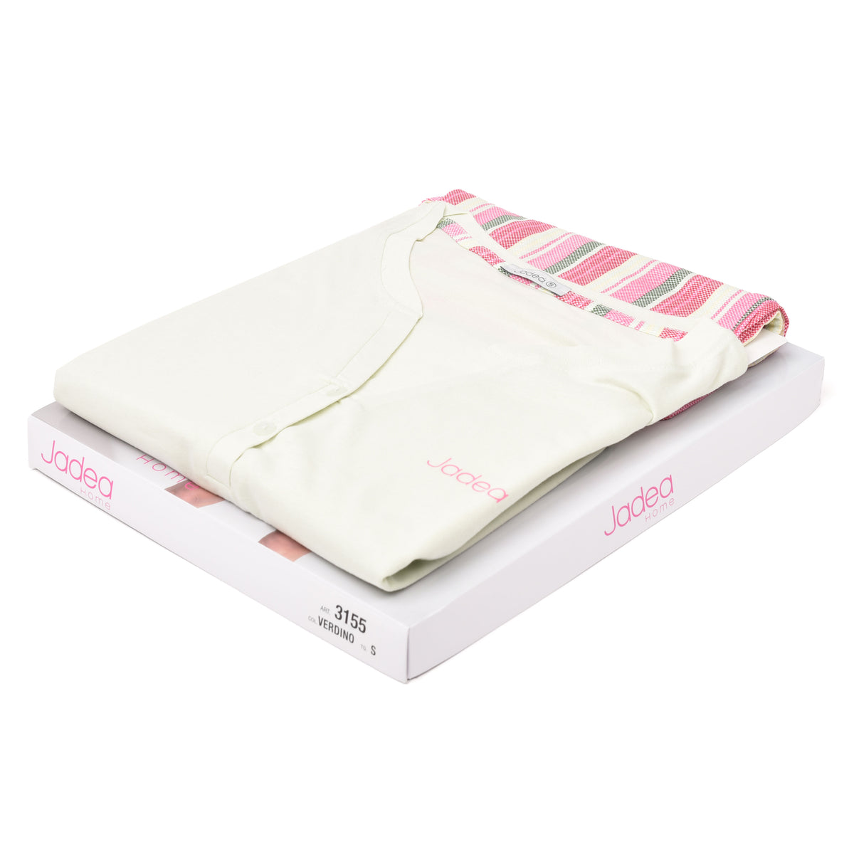 Pigiama Jadea estivo mezza manica pantaloncino a righe 3155 verdino fucsia