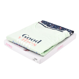 Pigiama donna Jadea 3161 100% cotone estivo lime