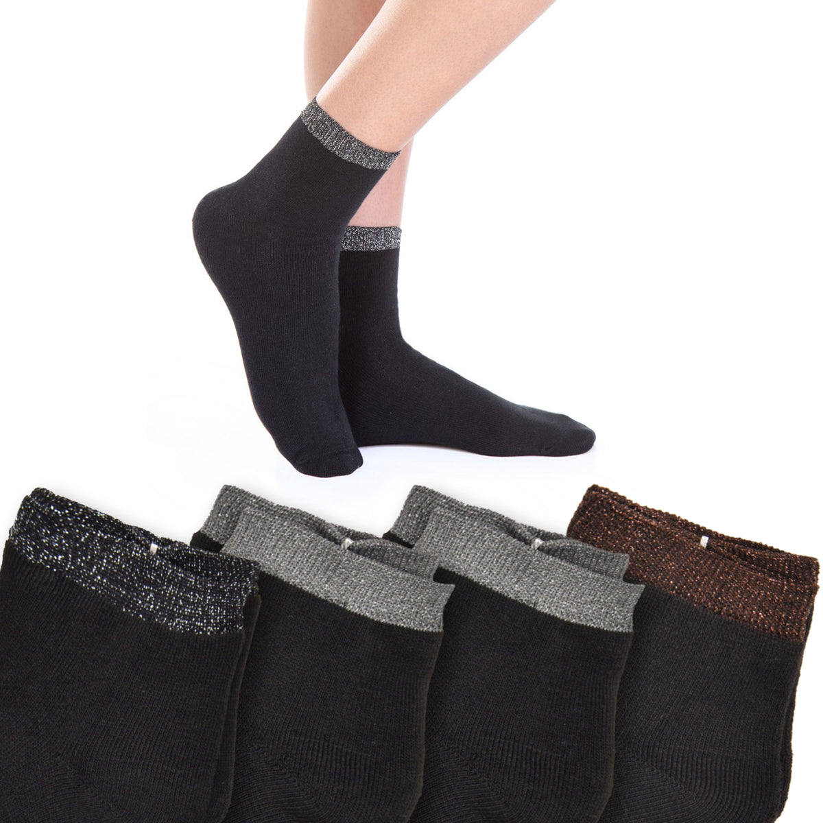 Calzini in Pile donna Meritex neri 4 paia