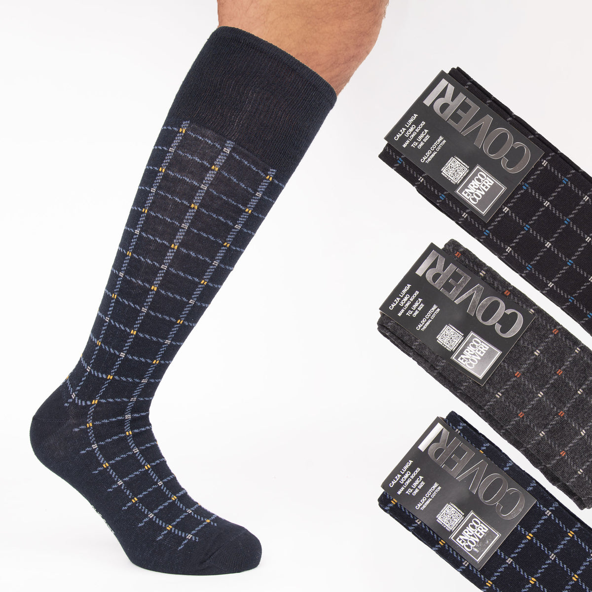 Calze uomo lunghe Enrico Coveri 326 var. C 3 paia