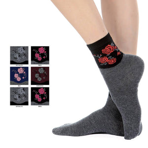 Calze donna caldo cotone Meritex 3515 fiori 6 paia