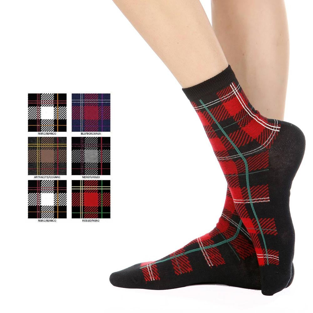 Calze donna invernali Meritex 3517 scozzese 6 paia