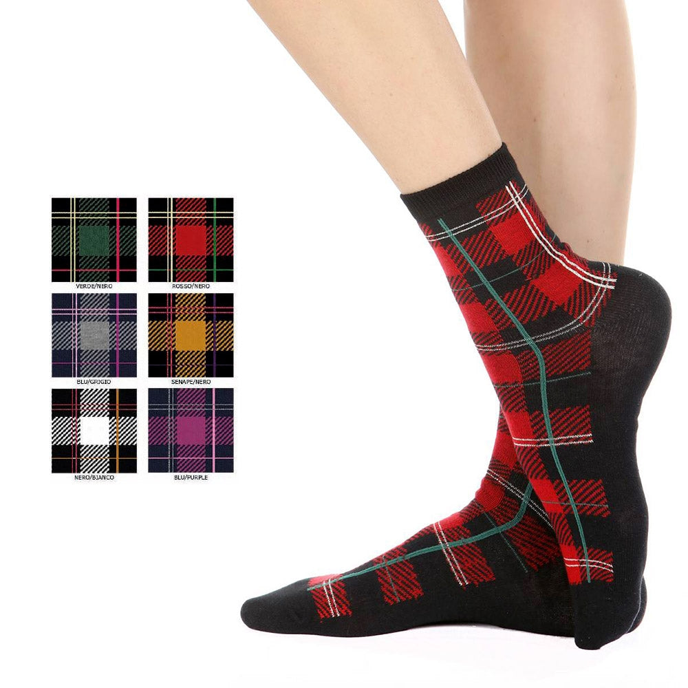 Calze donna invernali Meritex 3517 fantasia scozzese 6 paia