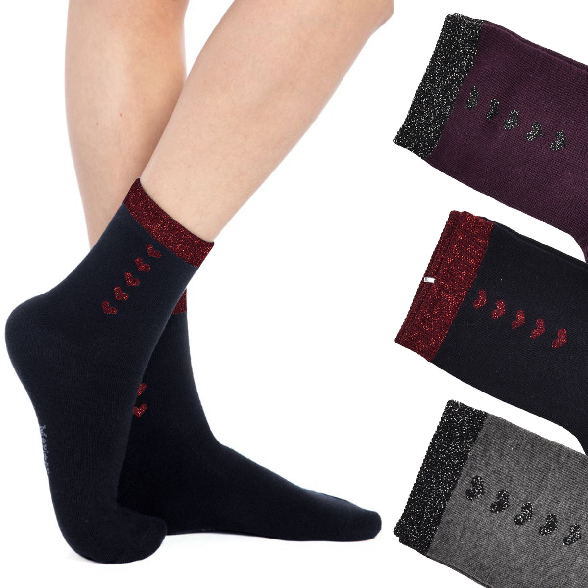 Calzini donna taglio vivo caldo cotone meritex 3583 A 3 paia