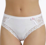 Slip donna Lovelygirl 3665 in cotone e pizzo 3 pezzi