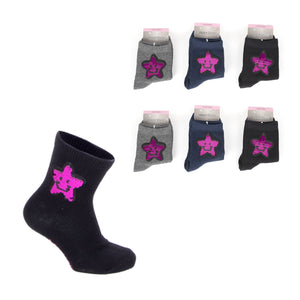 Calze corte bambina Meritex 4575 stellina caldo cotone 6 pz