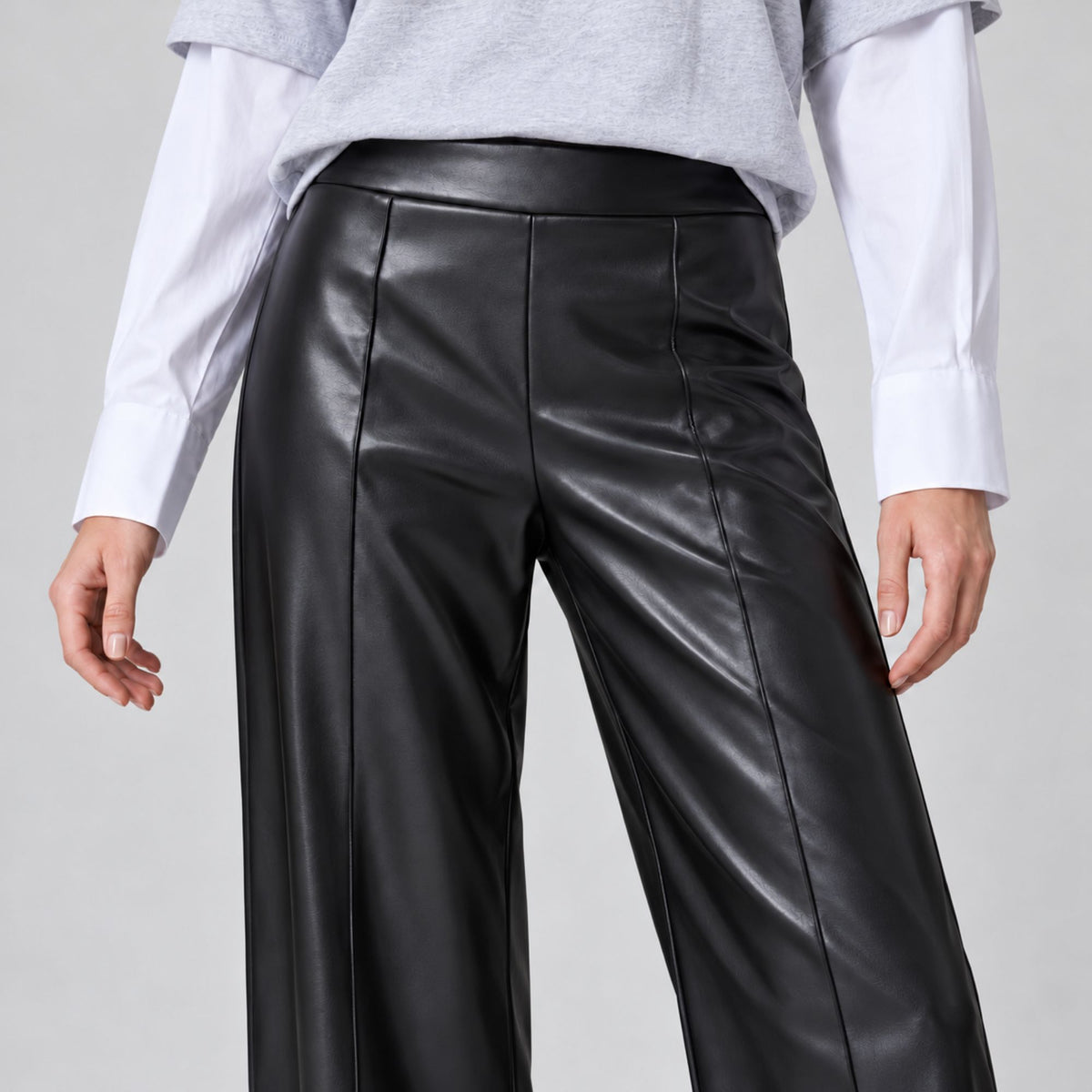 Pantalone donna a palazzo in pelle Jadea 4013