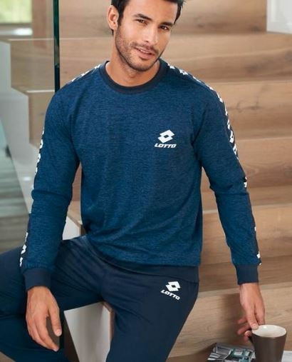 Pigiama uomo tuta Lotto lp4049 jeans in cotone