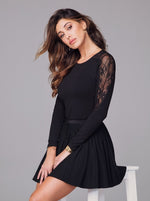Maglia donna Jadea 4069 maniche lunghe inserti di pizzo