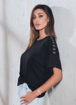 Maglia donna Jadea 4164 100% cotone manica ampia applicazione sulla manica