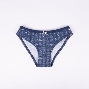 Coordinato Jadea 4236 reggiseno triangolo + slip cotone fantasia cobalto