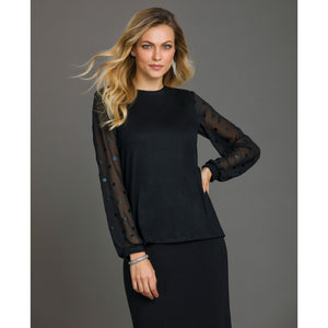 Maglia donna sottogiacca viscosa chiffon pois Jadea 4274