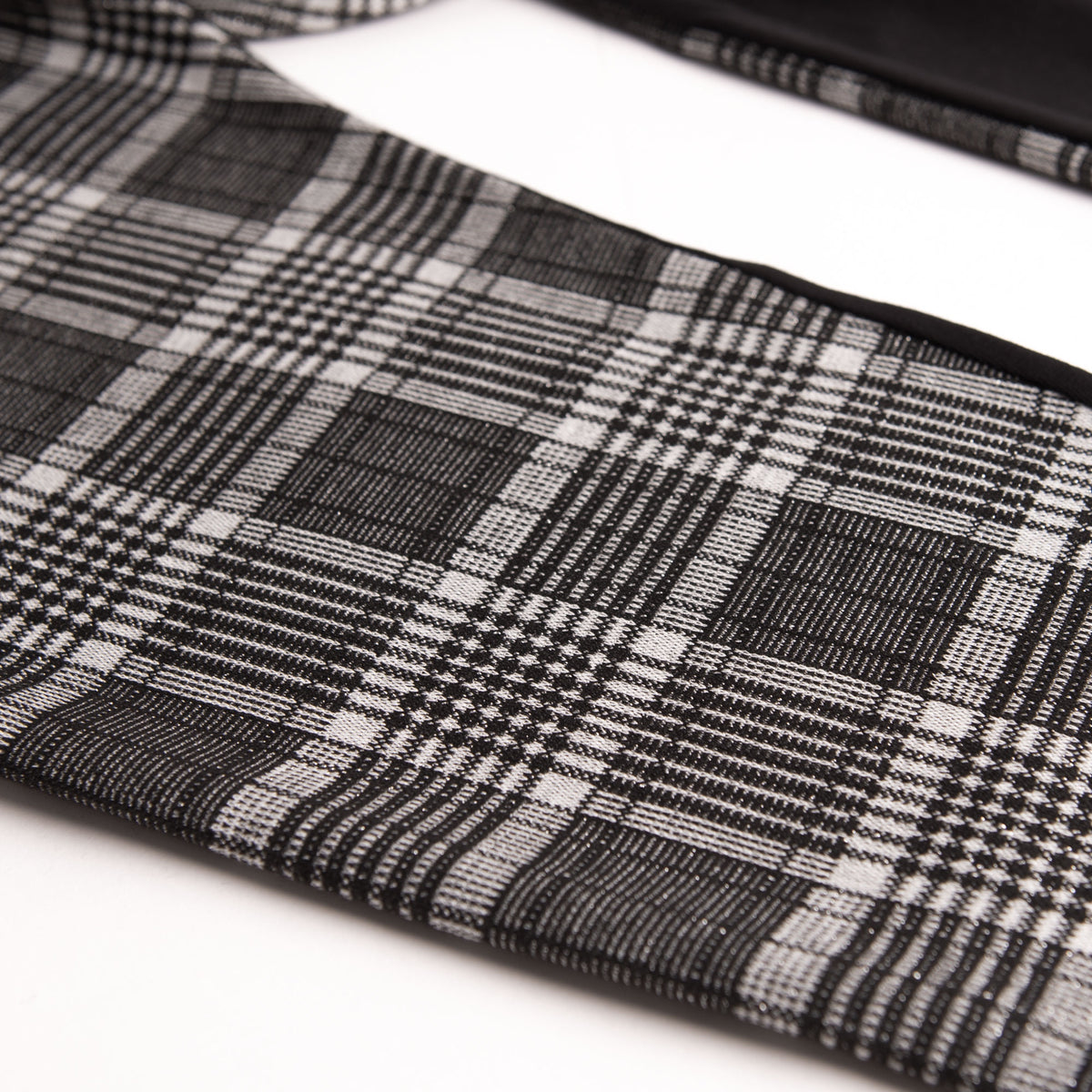 Leggings moda a fantasia tartan lamè argento Jadea 4278 nero