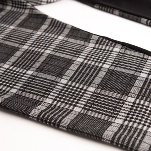 Leggings moda a fantasia tartan lamè argento Jadea 4278 nero