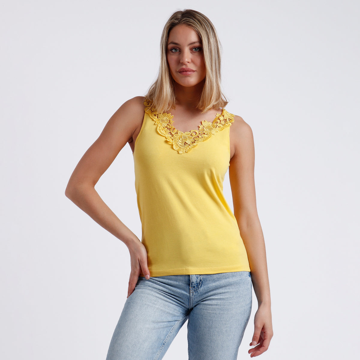 Canotta sottogiacca spalla larga donna merletto Admas 43485 cotone elasticizzato
