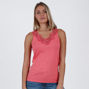 Canotta sottogiacca spalla larga donna merletto Admas 43485 cotone elasticizzato