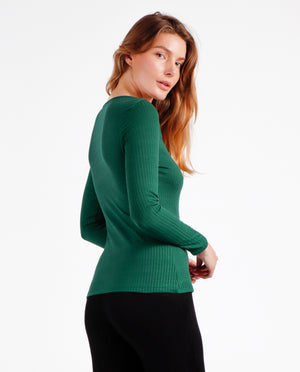 Maglia a coste sotto giacca con apertura sul petto Admas 43509