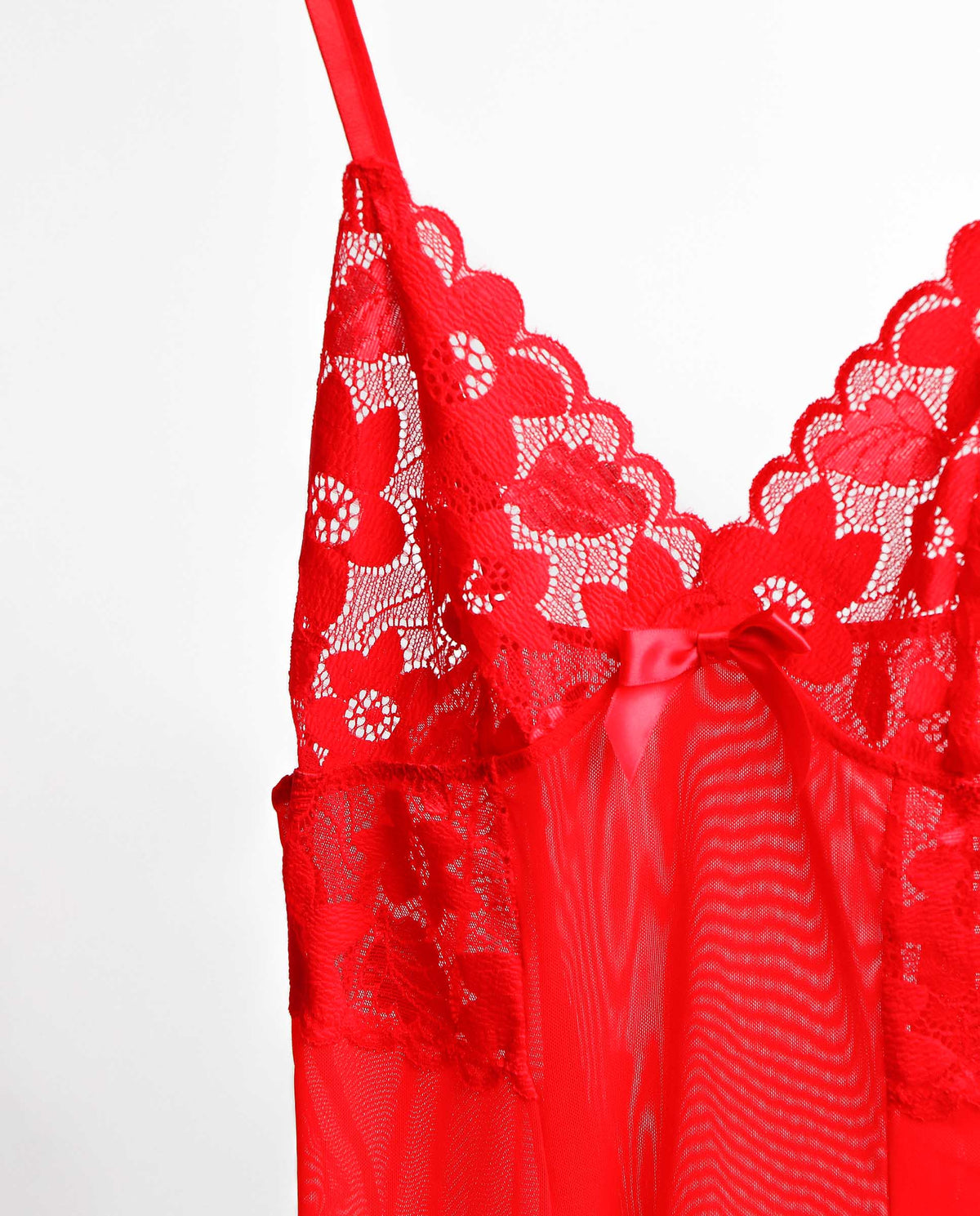 Babydoll sexy pizzo tulle rosso Natale Capodanno Admas 43547