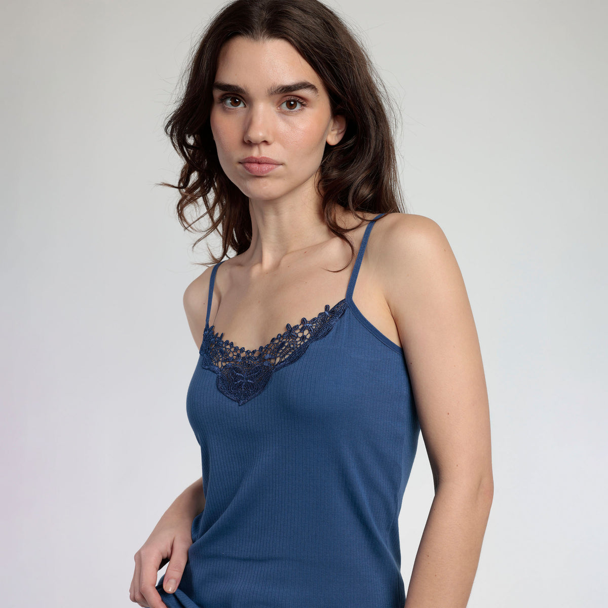 Canotta donna Top a costine in cotone elasticizzato Admas 43634