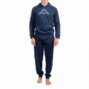 Pigiama tuta cotone felpato con cappuccio Kappa 21289 blu