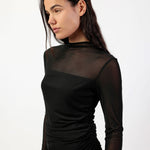 Maglia donna collo alto con brillantini in tulle Admas 43674