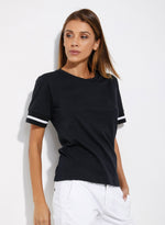 Maglia donna jadea 4382 in 100% cotone mezza manica nera