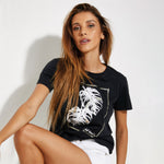 Maglia Jadea 4383 estiva moda mezze maniche 100% cotone nero