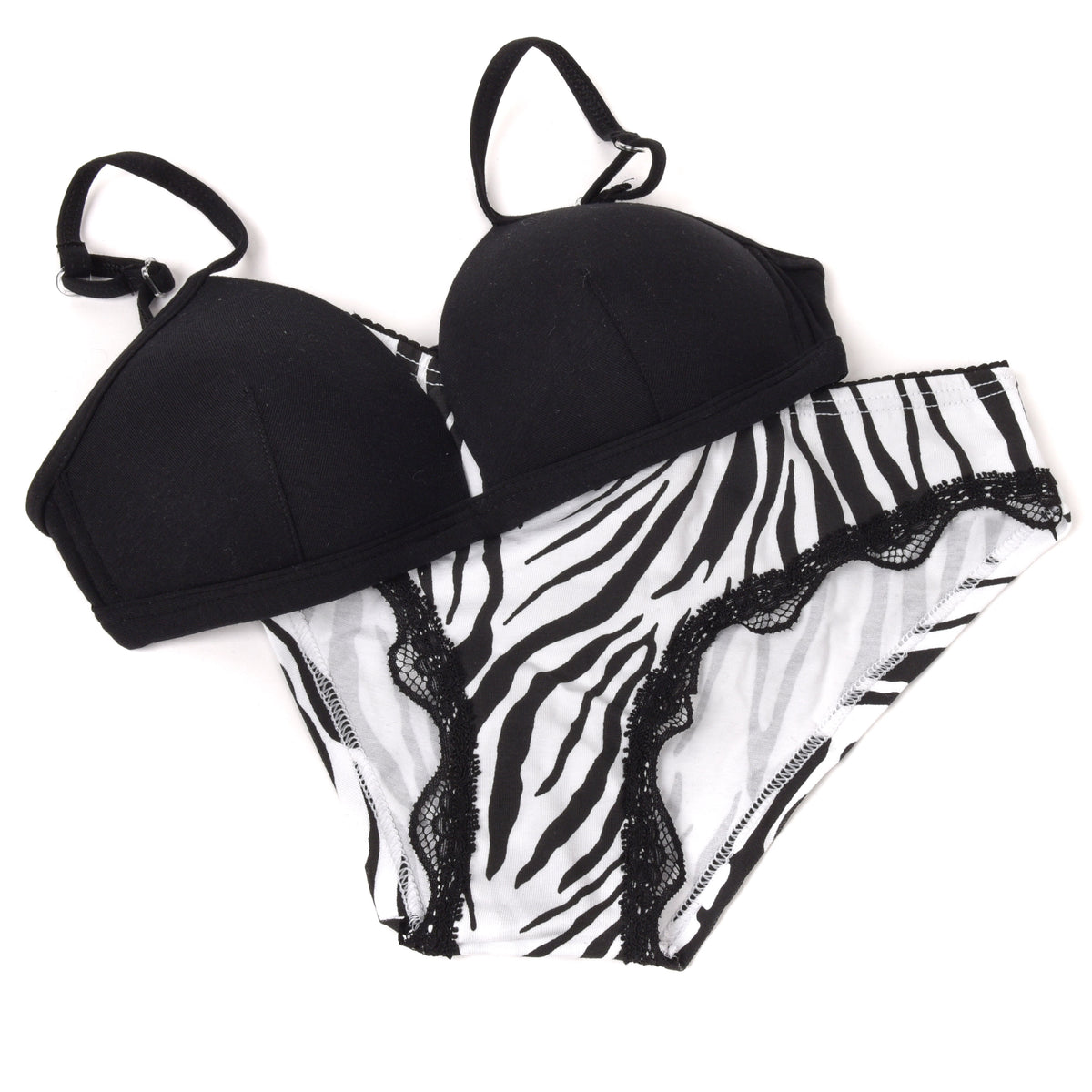 Coordinato Jadea 4332 triangolo + slip cotone zebrato