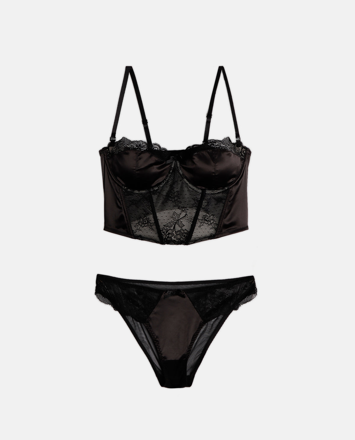 Corsetto ferretto pizzo raso + slip confezione regalo Admas 44583