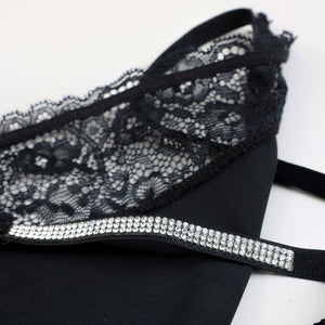 Coordinato donna slip + reggiseno imbottito con strass Admas 44598