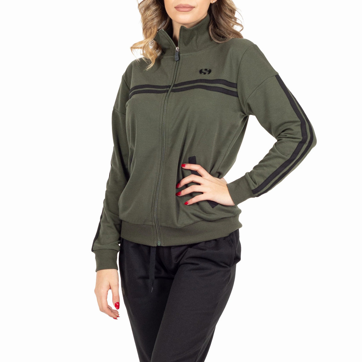 Tuta donna Superga SWS22103 aperta verde militare