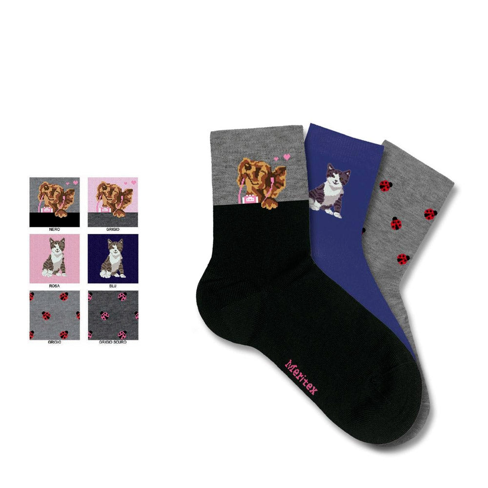 Calze bambina invernali Meritex 4557 caldo cotone 6 paia