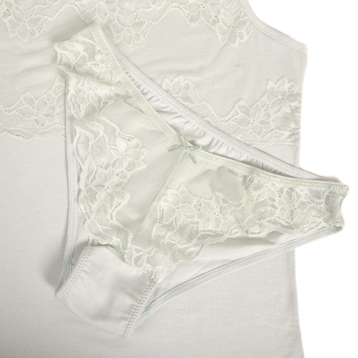 Top + slip Jadea coordinato cotone e pizzo 4611