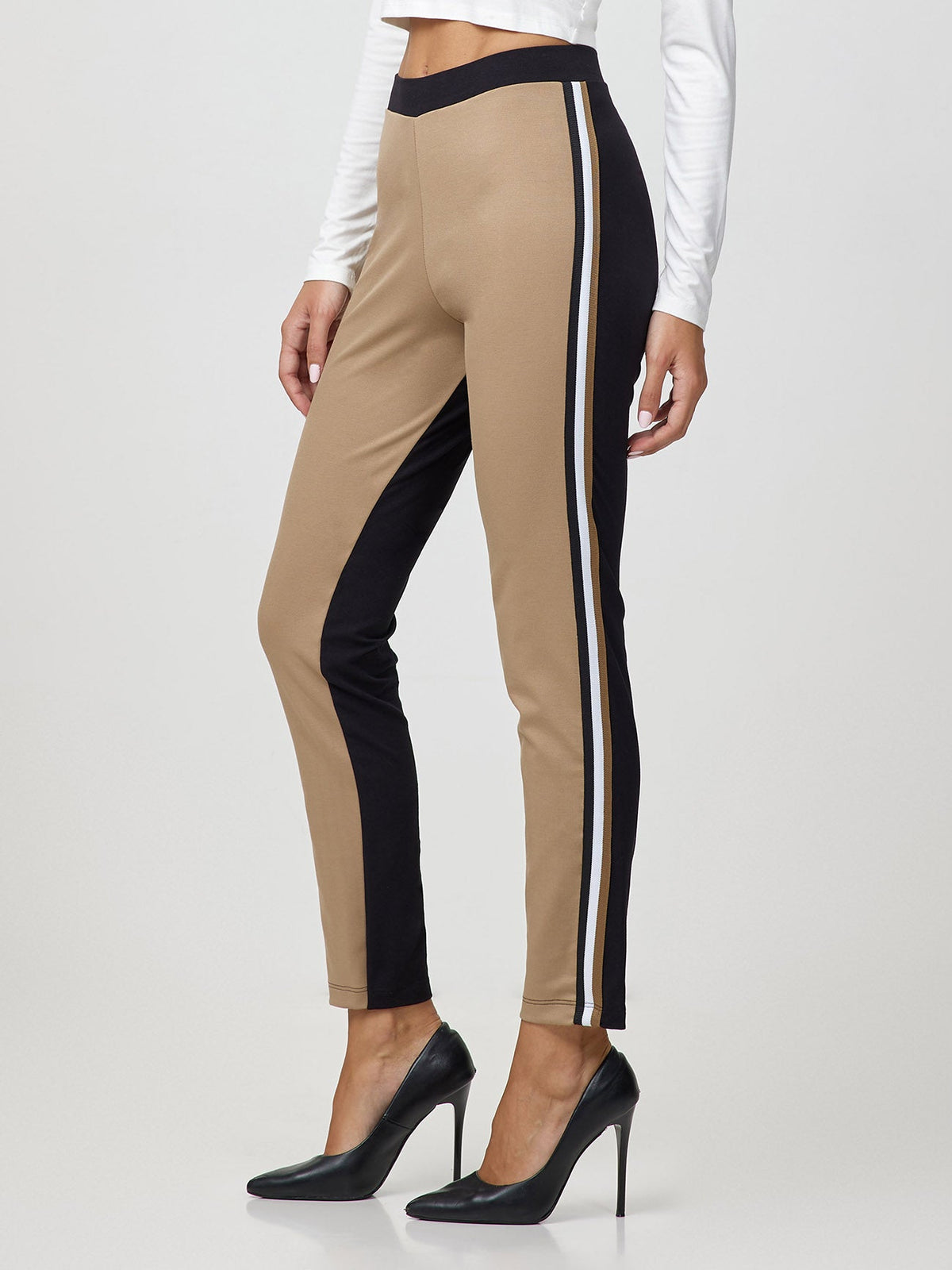 Leggings bicolore con fascia laterale Jadea 4660
