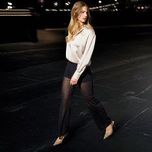 Pantalone donna in tulle semitrasparente e glitter Jadea 4826